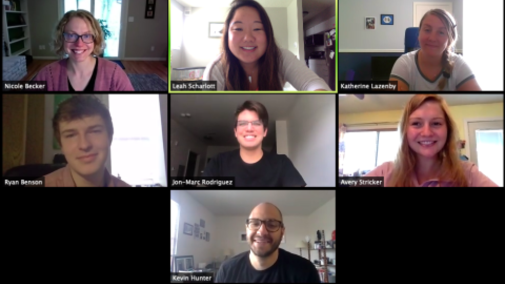Screenshot of members during a summer Zoom meeting in 2020